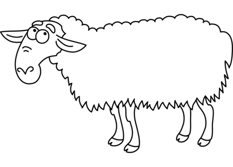 Funny Sheep Coloring Page